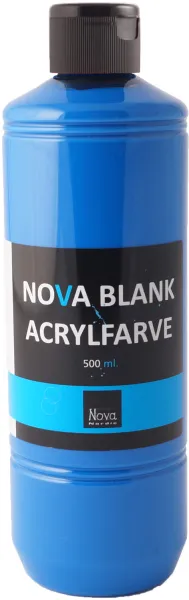 Nova akrylfärg blank 500 ml. Primärblå