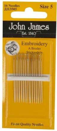 John James Broderinålar Storlek 5 - 16 st.