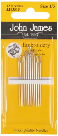 John James Broderinålar Storlek 1/5 - 12 st