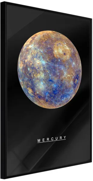 ARTGEIST Affisch med ram - The Solar System: Mercury Guld med passepartout 30x45